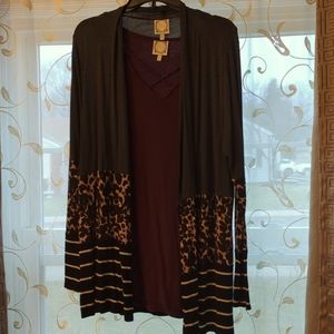 Cardigan and Tank with fun print